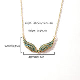 Stainless Steel Full Pave Angel Wing Necklace - 11 Options