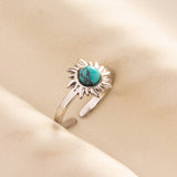 Stainless Steel Turquoise Colour Open Ring - 56 Options