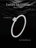 925 Sterling Silver Dainty Moissanite Rope Ring