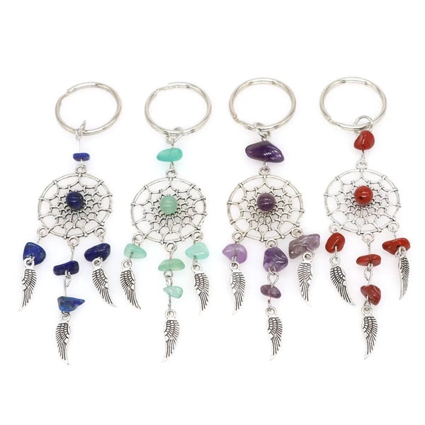 Bohemian Dreamcatcher Natural Stone Keyring - 15 Options