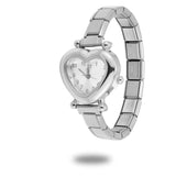 Stainless Steel Heart Italian Charm Watch - 29 Options