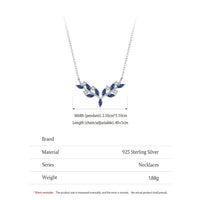 925 Sterling Silver Blue Leaf Pendant Necklace