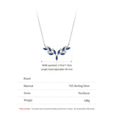 925 Sterling Silver Blue Leaf Pendant Necklace