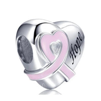 925 Sterling Silver Pink Ribbon/Hope Charm - 5 Options