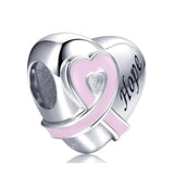 925 Sterling Silver Pink Ribbon/Hope Charm - 5 Options