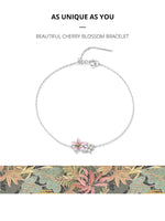 925 Sterling Silver Original Pink Cherry Blossom Bracelet