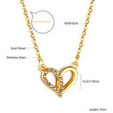 Stainless Steel Heart Shaped Pendant Necklace - 33 Options