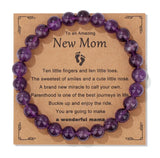 Natural Stone Family Themed Bead Bracelet - 3 sizes - 33 Options