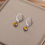 Stainless Steel Birthstone Hoop Earrings - 2 Colours - 12 Options