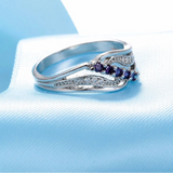 Fashion Wavy 2 Colour CZ Ring - 3 Colours