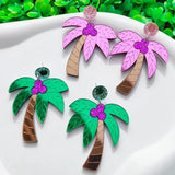 Fashion Acrylic Palm Tree Earrings - 2 Colours