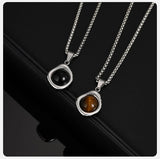 Stainless Steel Tiger Eye Stone Irregular Shape Necklace - 2 Colours - 5 Lengths
