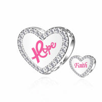 925 Sterling Silver Pink Ribbon/Hope Charm - 5 Options