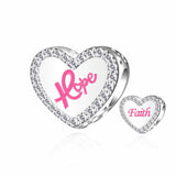925 Sterling Silver Pink Ribbon/Hope Charm - 5 Options