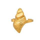 Stainless Steel Sea Themed Gold Coloured Adjustable Ring - 30 Options