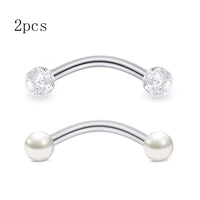 2pcs 16G Surgical Steel Curved Barbell Body Jewellery - 14 Options - 3 Sizes