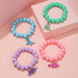 4Pcs/Set Mixed Candy Colour Dinosaur Bracelets