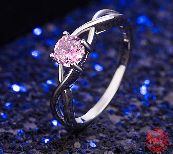 925 Sterling Silver Round CZ Ring - 3 Colours