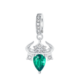 925 Sterling Silver Star Zodiac Sign CZ Hanging Charm - 12 Options