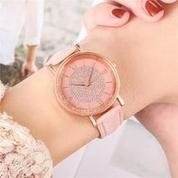 Rhinestone Detail Leather Watch - 8 Colours