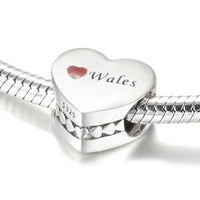 925 Sterling Silver Wales England Scotland Heart Charm