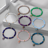 Natural Stone Heart Bracelet - 11 Options