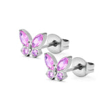 G23 Titanium Butterfly Stud Earrings - 5 Colours