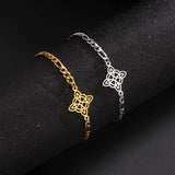 Stainless Steel Celtic Knot Figaro Link Bracelet - 2 Colours