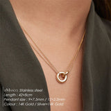 Stainless Steel Smooth Circle Double Chain Necklace - 3 Options