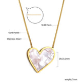Stainless Steel Heart Shaped Pendant Necklace - 33 Options