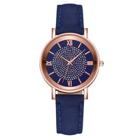 Rhinestone Detail Leather Watch - 8 Colours