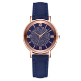 Rhinestone Detail Leather Watch - 8 Colours