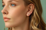 925 Sterling Silver Dainty Cubic Zirconia Heart Earrings - 2 Colours