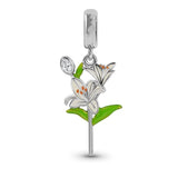 925 Sterling Silver Flower Hanging Charm - 17 Options