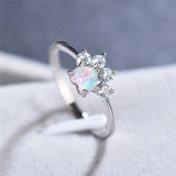 Fashion Created Opal/CZ Paw Ring - 3 Colours