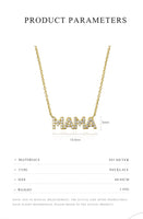 925 Sterling Silver CZ MAMA Necklace - 2 Colours