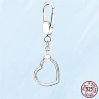925 Sterling Silver O Pendant Keyring - 4 Options