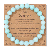 Natural Stone Family Themed Bead Bracelet - 3 sizes - 33 Options
