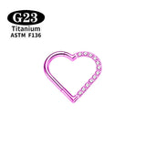 G23 Titanium Heart Nose/Ear Body Hoop - 2 Sizes - 13 Options