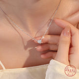 925 Sterling Silver Elegant Heart Cubic Zirconia Necklace - 2 Colours