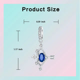 925 Sterling Silver Star Zodiac Sign CZ Hanging Charm - 12 Options