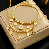 Stainless Steel Roman Numerals Charm Necklace / Bracelet