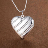 925 Sterling Silver Photo Heart Pendant - 6 Chain Lengths