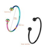 316L Stainless Steel Open Charm Bangle - 5 Colours