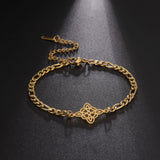 Stainless Steel Celtic Knot Figaro Link Bracelet - 2 Colours