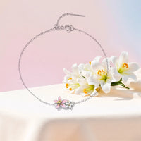 925 Sterling Silver Original Pink Cherry Blossom Bracelet