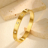 Stainless Steel Cubic Zirconia Classic CZ Bangle - 5 Options