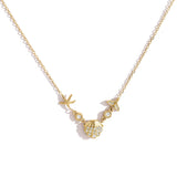 Stainless Steel Gold Plated Beach Themed Necklace - 2 Options