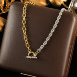 Stainless Steel Asymmetric Gold Colour Necklace - 9 Options