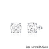 925 Sterling Silver Rose Cut Cubic Zirconia Stud Earrings - 10 Colours